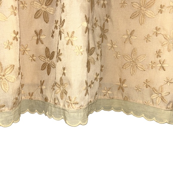 Vintage 60's/70s Tan Embroidered Dress Size Medium 20" Ptp & 36" Long - Picture 2 of 6